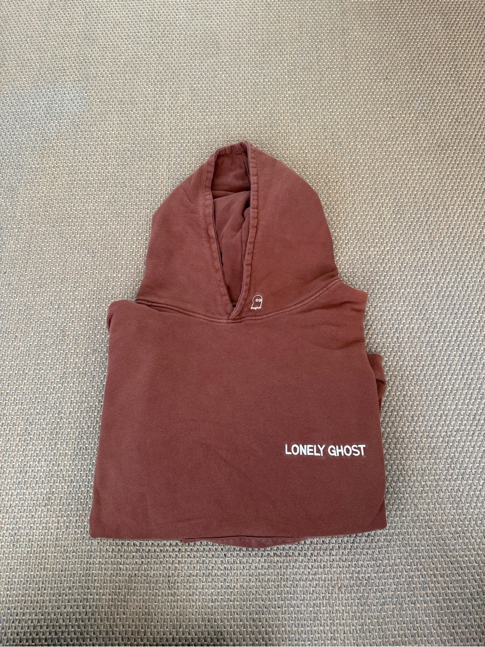 LONELY GHOST Rust Brown Pullover Hoodie